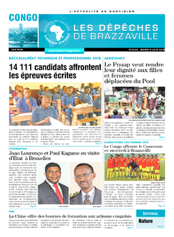 Les Dépêches de Brazzaville : Édition brazzaville du 05 juin 2018