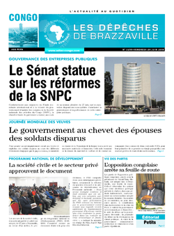 Les Dépêches de Brazzaville : Édition brazzaville du 29 juin 2018
