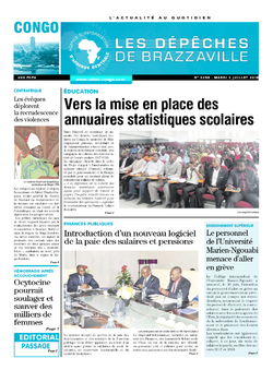 Les Dépêches de Brazzaville : Édition brazzaville du 03 juillet 2018