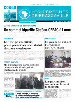 Les Dépêches de Brazzaville : Édition brazzaville du 30 juillet 2018