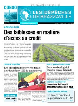Les Dépêches de Brazzaville : Édition brazzaville du 03 août 2018