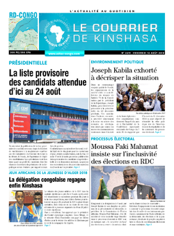 Les Dépêches de Brazzaville : Édition brazzaville du 10 août 2018