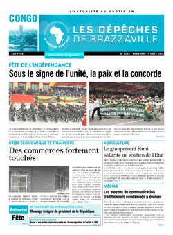 Les Dépêches de Brazzaville : Édition brazzaville du 17 août 2018