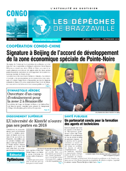 Les Dépêches de Brazzaville : Édition brazzaville du 07 septembre 2018