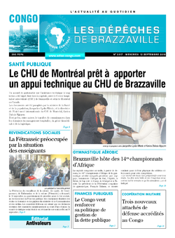 Les Dépêches de Brazzaville : Édition brazzaville du 12 septembre 2018