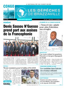 Les Dépêches de Brazzaville : Édition brazzaville du 10 octobre 2018