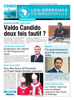 Les Dépêches de Brazzaville : Édition brazzaville du 18 octobre 2018