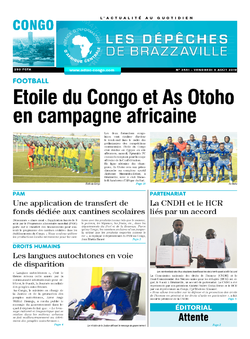 Les Dépêches de Brazzaville : Édition brazzaville du 09 août 2019