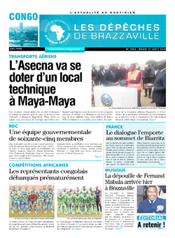 Les Dépêches de Brazzaville : Édition brazzaville du 27 août 2019
