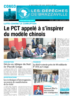 Les Dépêches de Brazzaville : Édition brazzaville du 09 septembre 2019