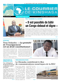 Les Dépêches de Brazzaville : Édition brazzaville du 10 septembre 2019