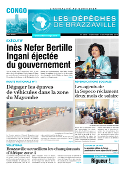 Les Dépêches de Brazzaville : Édition brazzaville du 18 septembre 2019