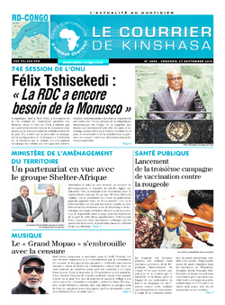 Les Dépêches de Brazzaville : Édition brazzaville du 27 septembre 2019