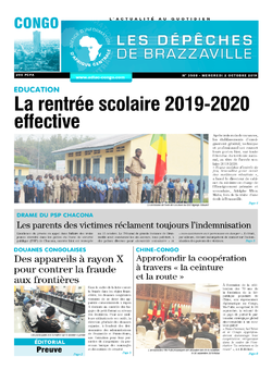 Les Dépêches de Brazzaville : Édition brazzaville du 02 octobre 2019