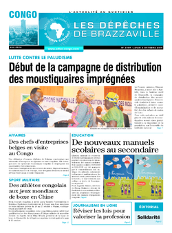 Les Dépêches de Brazzaville : Édition brazzaville du 03 octobre 2019