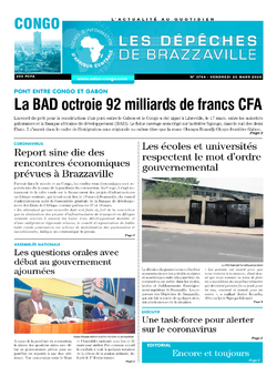 Les Dépêches de Brazzaville : Édition brazzaville du 20 mars 2020