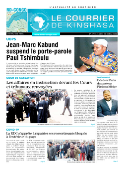 Les Dépêches de Brazzaville : Édition brazzaville du 13 avril 2020