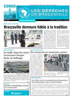 Les Dépêches de Brazzaville : Édition brazzaville du 19 juin 2020