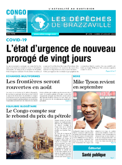 Les Dépêches de Brazzaville : Édition brazzaville du 27 juillet 2020