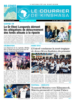 Les Dépêches de Brazzaville : Édition brazzaville du 31 août 2020