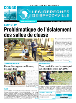 Les Dépêches de Brazzaville : Édition brazzaville du 15 septembre 2020
