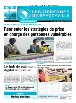 Les Dépêches de Brazzaville : Édition brazzaville du 24 septembre 2020