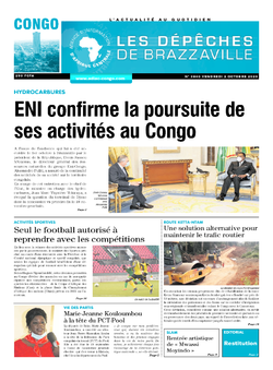 Les Dépêches de Brazzaville : Édition brazzaville du 02 octobre 2020