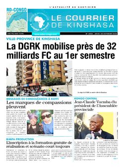 Les Dépêches de Brazzaville : Édition brazzaville du 08 octobre 2020