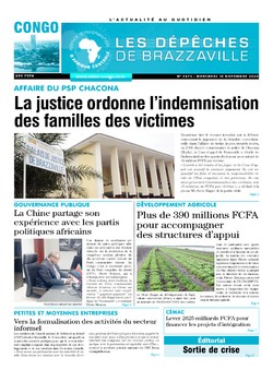 Les Dépêches de Brazzaville : Édition brazzaville du 18 novembre 2020