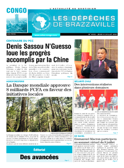 Les Dépêches de Brazzaville : Édition brazzaville du 08 juillet 2021