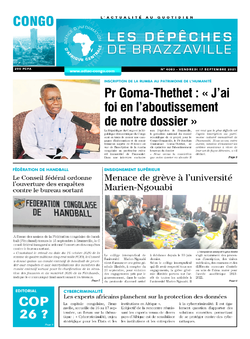 Les Dépêches de Brazzaville : Édition brazzaville du 17 septembre 2021