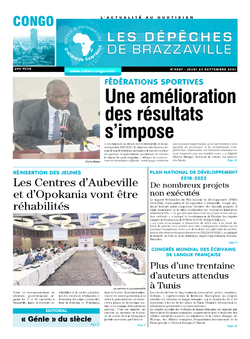 Les Dépêches de Brazzaville : Édition brazzaville du 23 septembre 2021