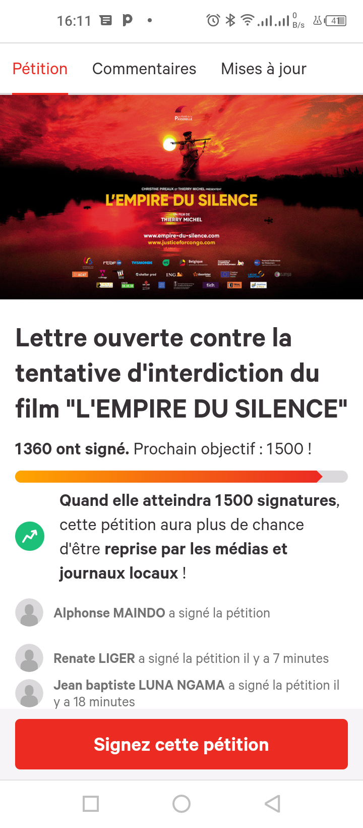  La pétition a passé la barre des 1 300 signatures (DR)