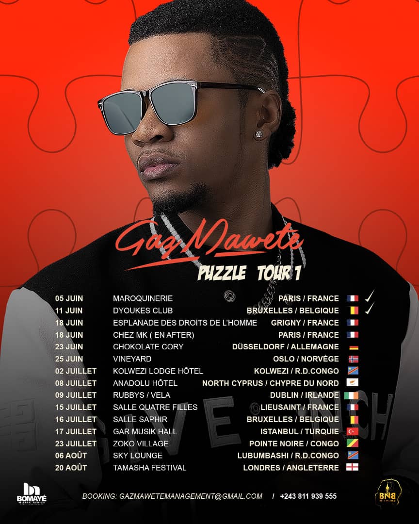  Les dates du Puzzle Tour de Gaz Mawete (DR)