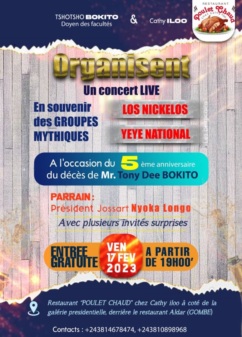 Tshotsho Bokito et Cathy Iloo organisent un concert en hommage à Los Nickelos et Yéyé National (DR)