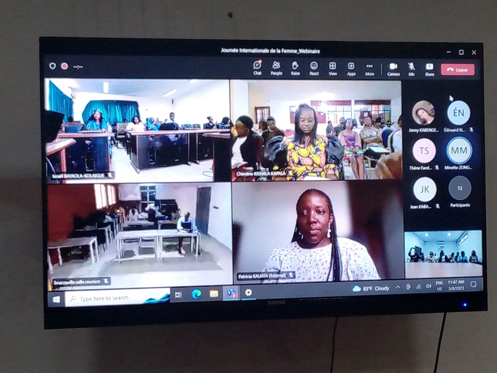 Patricia Kaliata intervenant au webinaire de l’AUF à partir de Lubumbashi (Adiac)