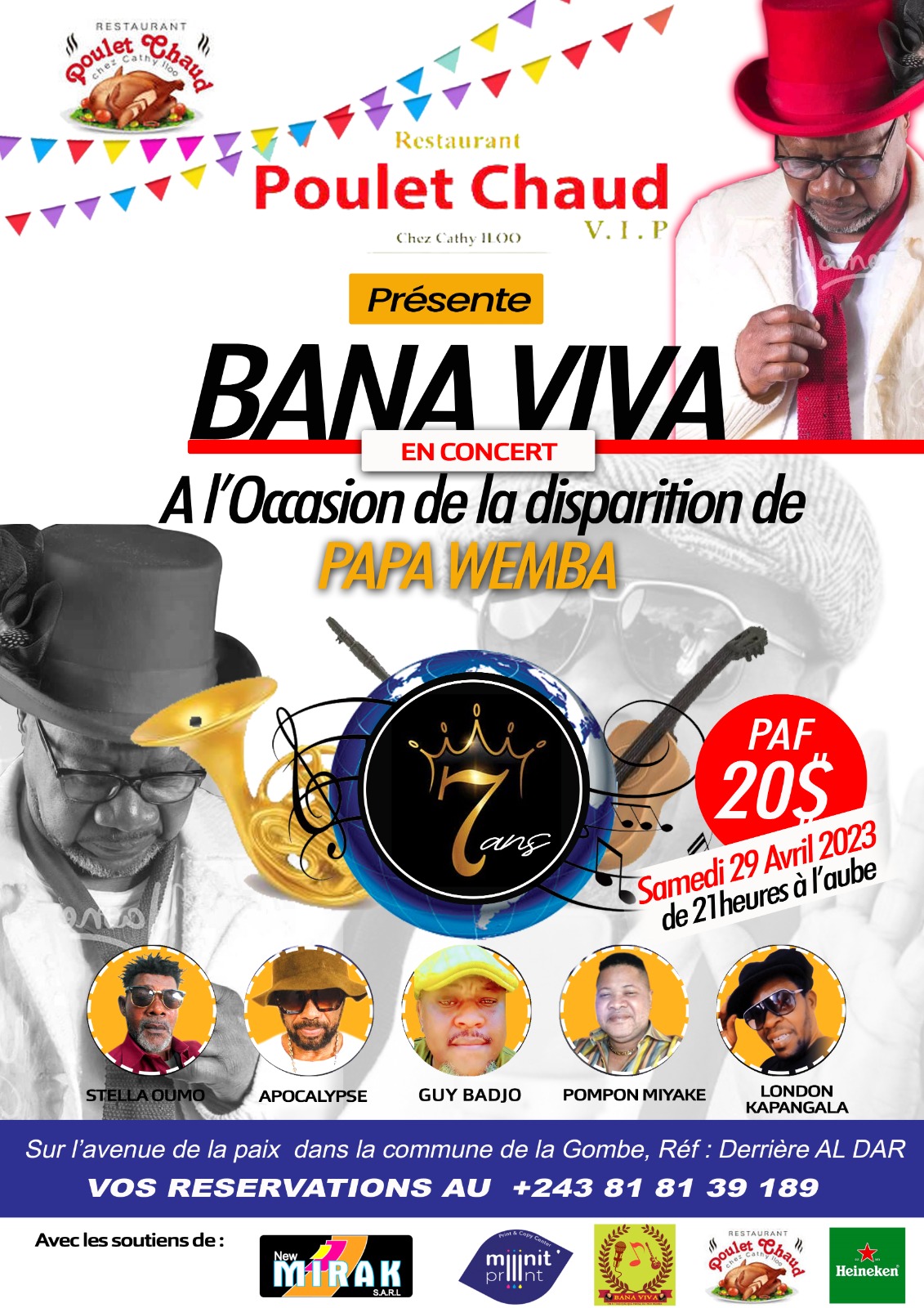  Les Bana Viva vont commémorer les 7 ans de la disparition de Papa Wemba le 29 avril (DR)