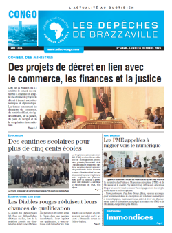 Les Dépêches de Brazzaville : Édition brazzaville du 14 octobre 2024