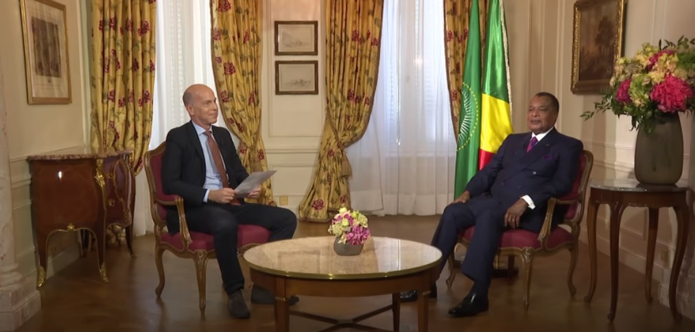 Capture d’écran- Entretien du Président de la République Denis Sassou N’Guesso sur France 24