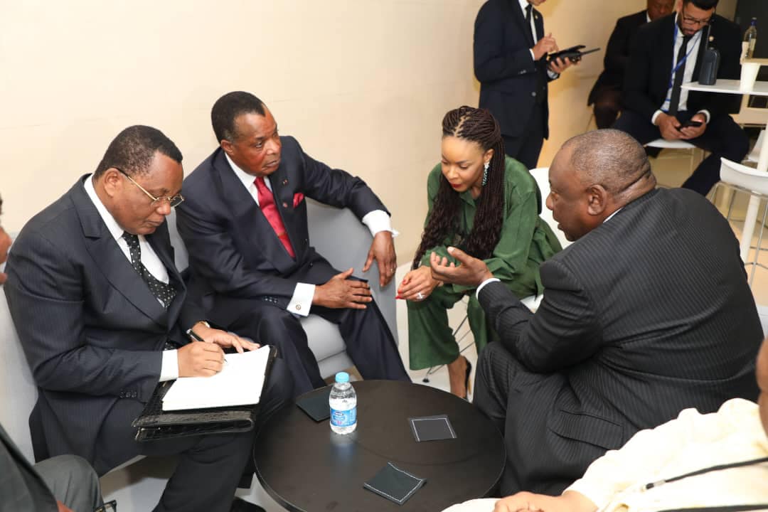 Entretien entre les Présidents Denis Sassou N’Guesso et Cyril Ramaphosa à Paris, juin 2023