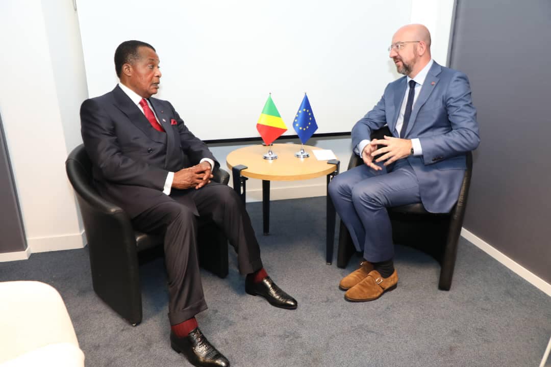 Le Président de la République Denis Sassou N’Guesso et Charles Michel, Président du Conseil européen en marge du Sommet pour un nouveau Pacte Financier Mondial, Paris, juin 2023