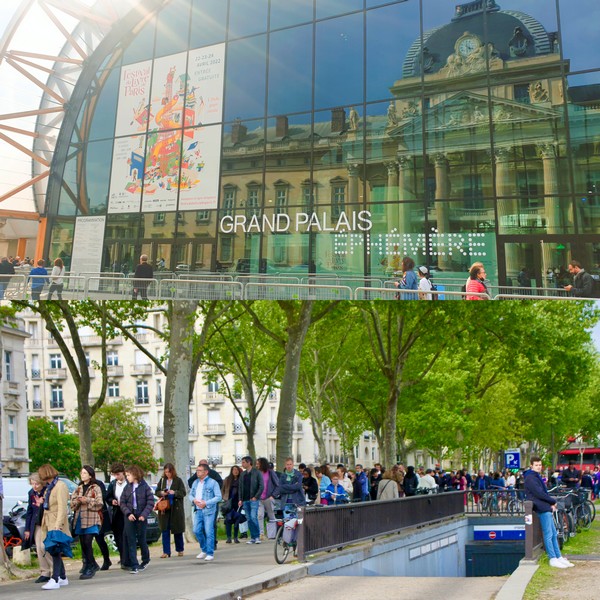 Festival du Livre de Paris au Grand Palais Ephémère 2022, file d'attente à l’entrée Place Joffre à Paris