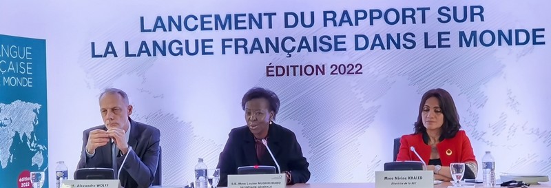 OIF, conférence de presse, présentation de l'ouvrage La langue française dans le monde, siège parisien, le jeudi 17 mars 2022