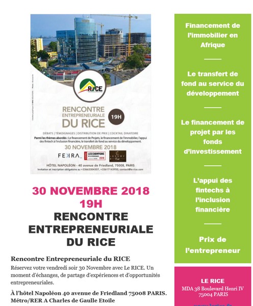 Visuel 4ème Edition des Rencontres Entrepreunariales du Rice